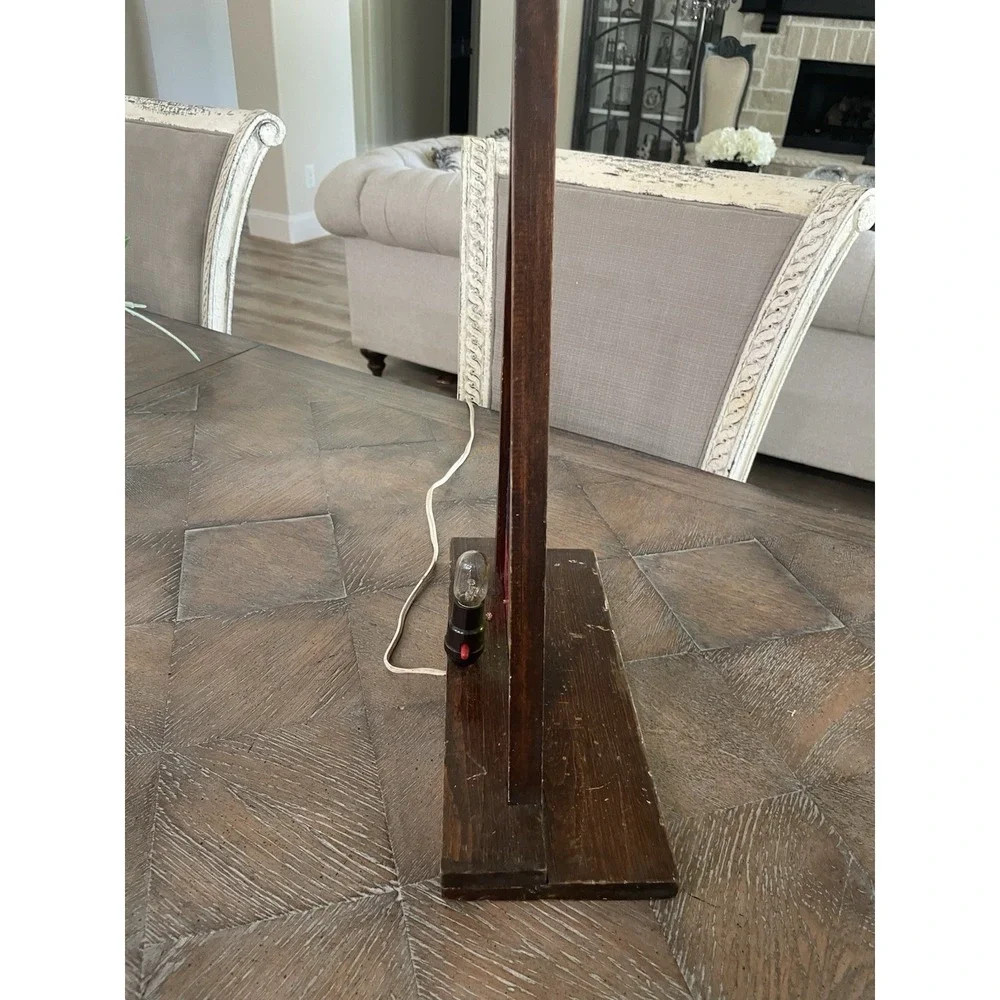 Vtg Mid Century Modern Pyramid Stained Glass Lucite Christmas Tree Lamp MCM